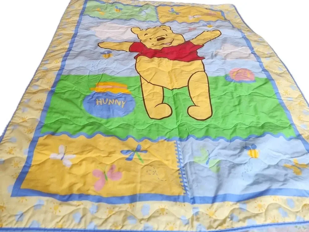 Vintage DISNEY Winnie The Pooh Quilted Blanket 42
